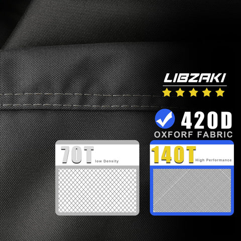 LI LIBZAKI mower cover, side view, showing snug universal fit.