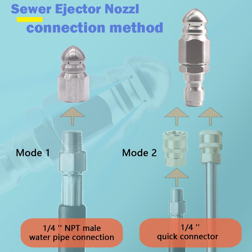 Liaogo sewer jetter nozzle rated for up to 5000 psi cleaning power