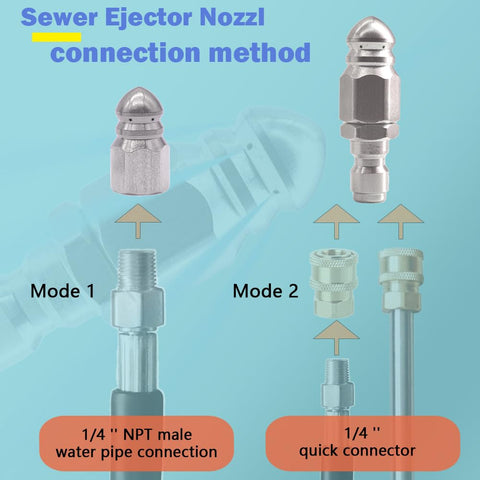 Liaogo sewer jetter nozzle rated for up to 5000 psi cleaning power