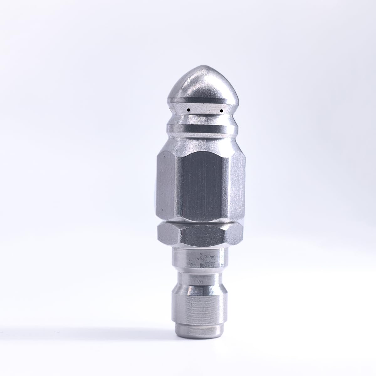 Liaogo sewer jetter nozzle with quick-connect for fast attachment to a pressure washer