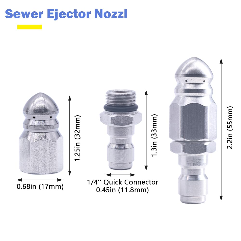 Liaogo sewer jetter nozzle in SUS304 stainless steel for durability