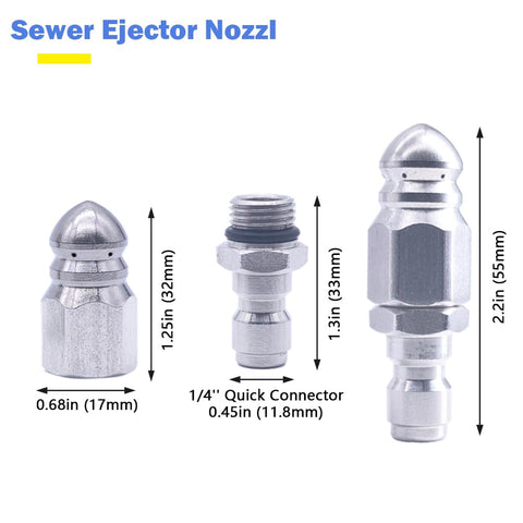 Liaogo sewer jetter nozzle in SUS304 stainless steel for durability