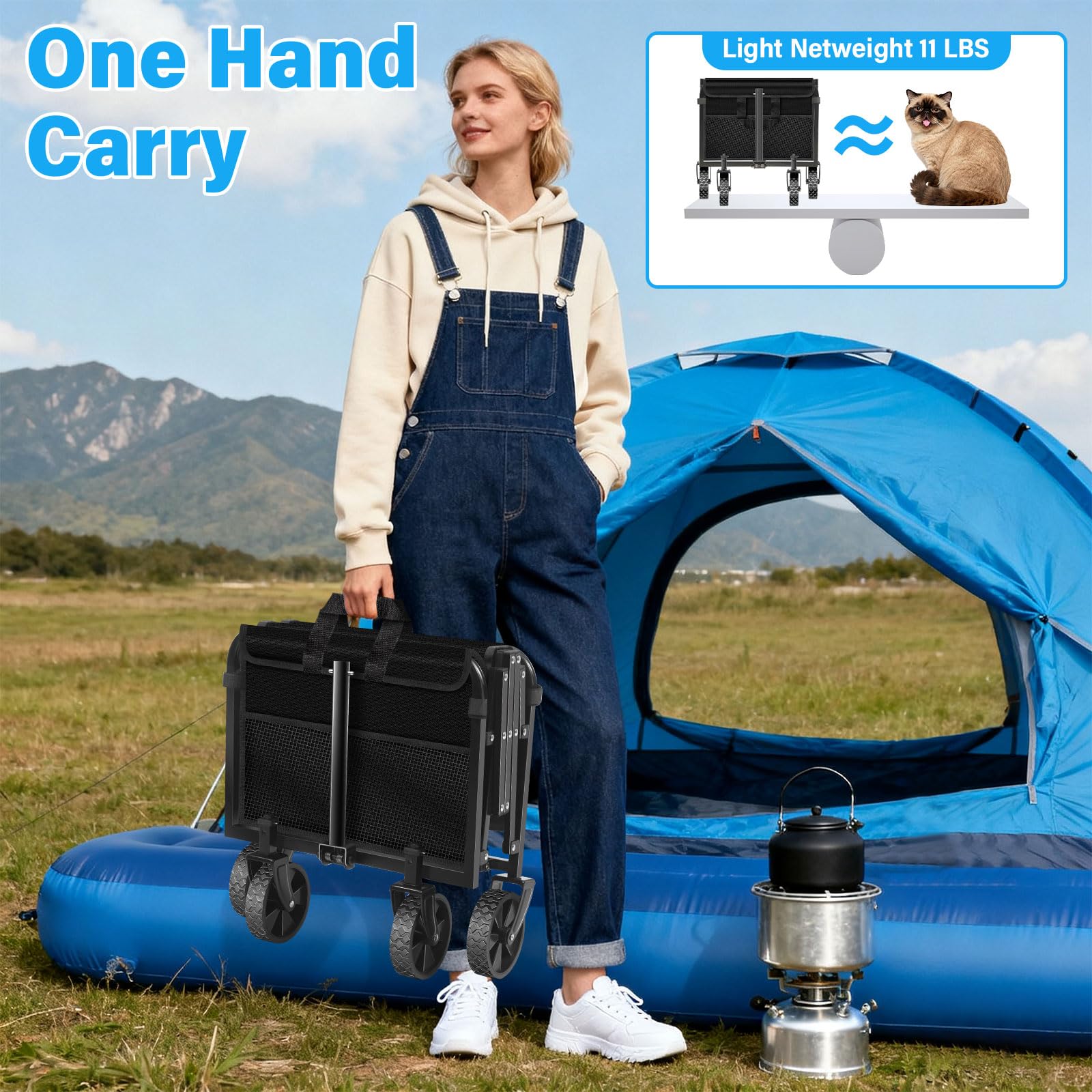 LIAPOTT camping wagon suited for outdoor adventures and picnics.