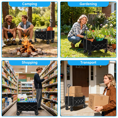 LIAPOTT folding wagon stores compactly when not in use.