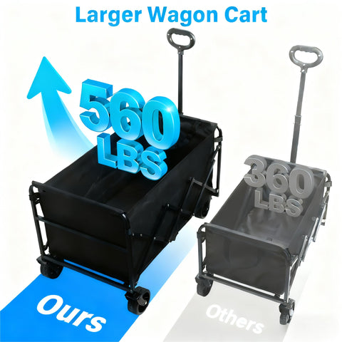 LIAPOTT Wagons 560 lbs capacity handling heavy gear with ease during outdoor trips.