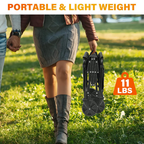 LIAPOTT Wagons adjustable handle adapts to different heights for easier pulling