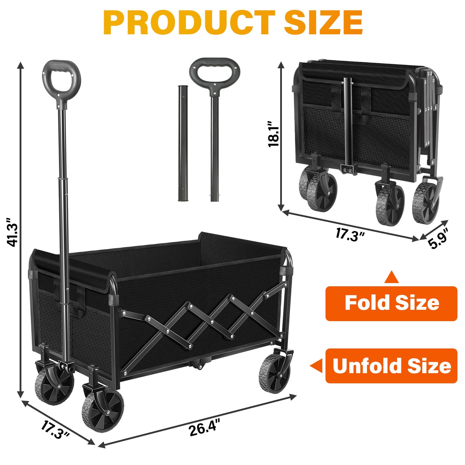 LIAPOTT Wagons all-terrain wheels enable smooth movement on grass and pavement