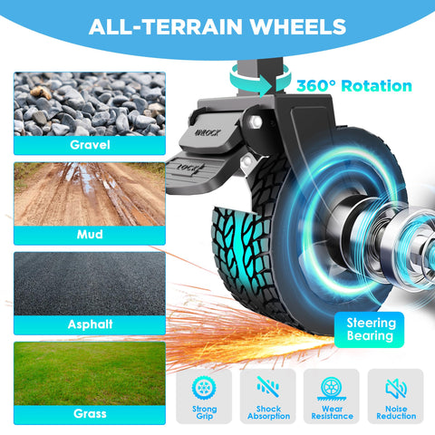 LIAPOTT Wagons with brakes on all-terrain wheels for stable transport on varied surfaces.