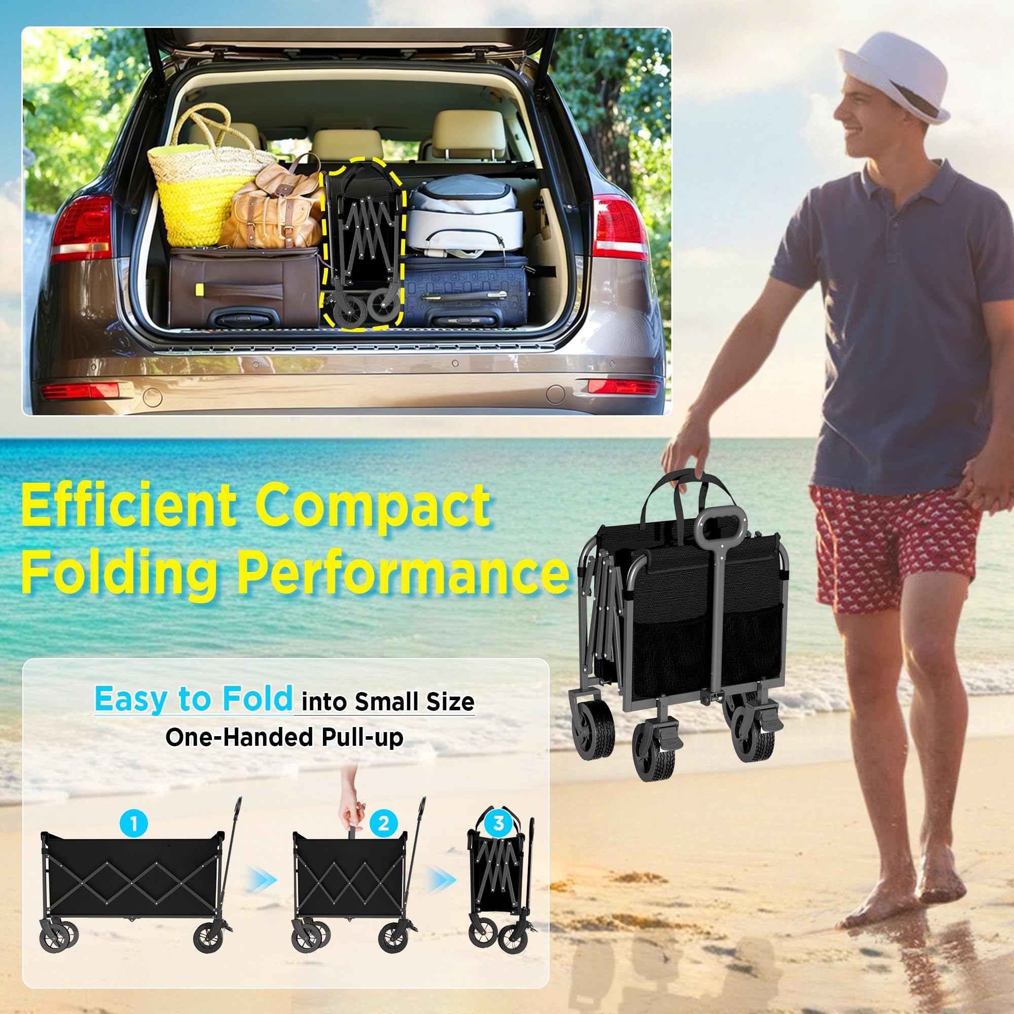 LIAPOTT Wagons versatile for camping, fishing, and garden tasks and storage.