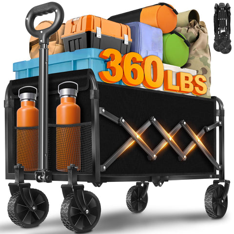 LIAPOTT Wagons Foldable frame demonstrates sturdy support for heavy loads