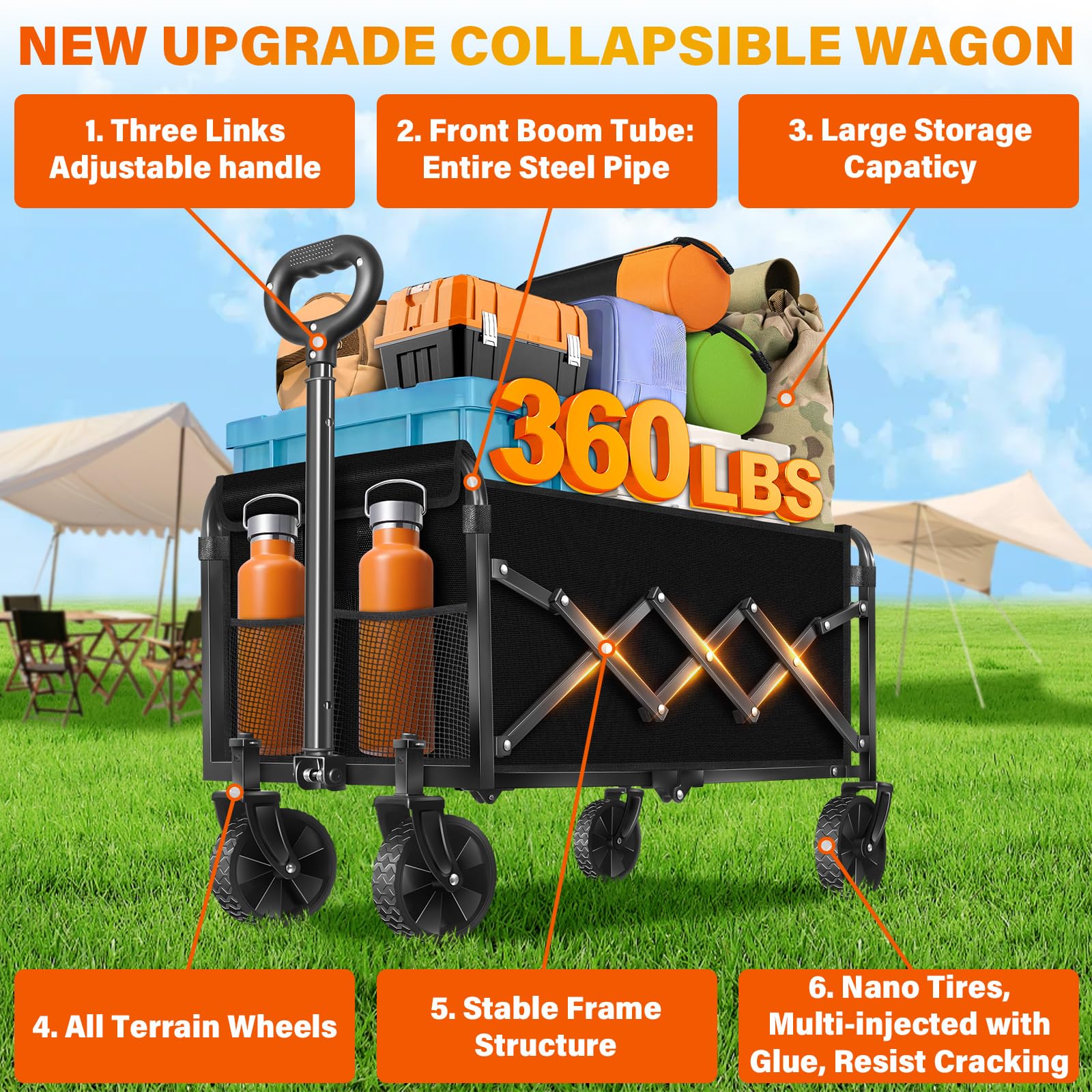 LIAPOTT Wagons folded dimensions fit compact storage