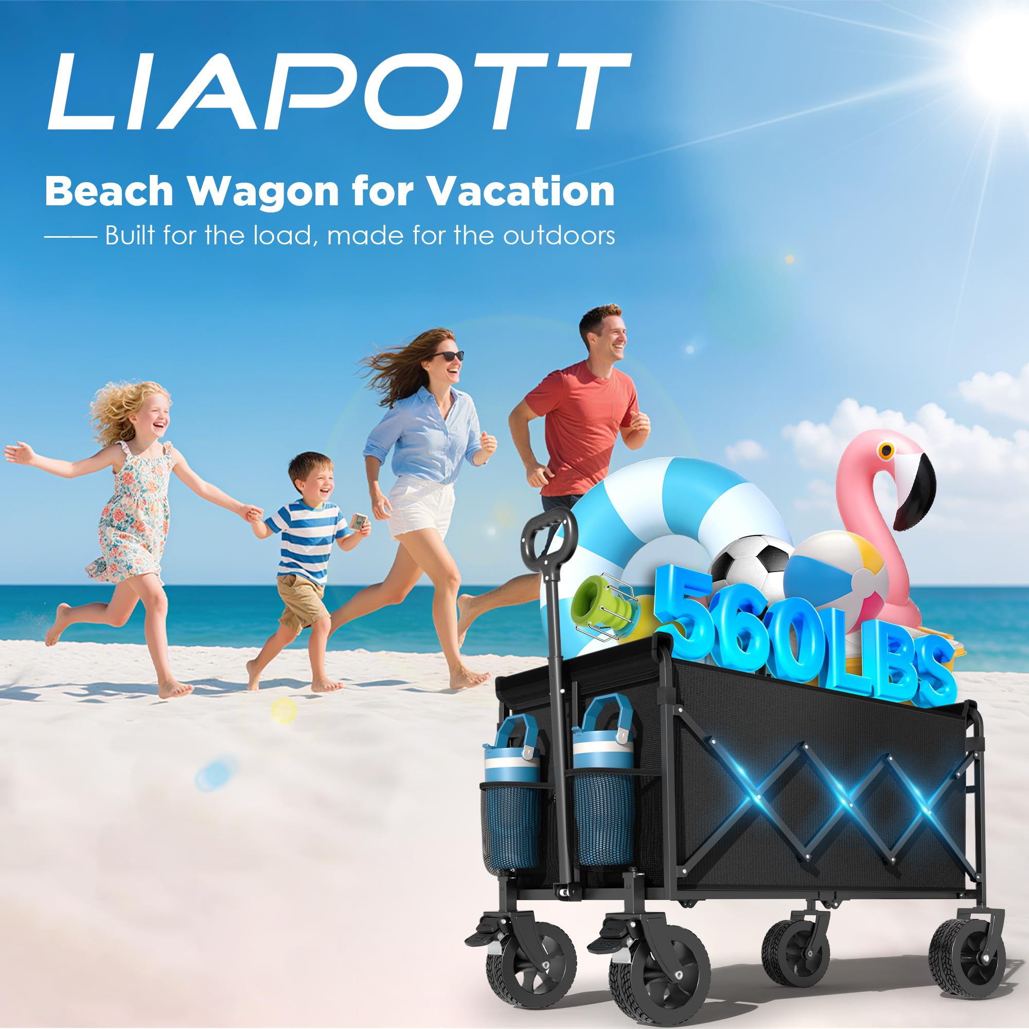 LIAPOTT Wagons durable 600D fabric remains clean and tough under outdoor use.