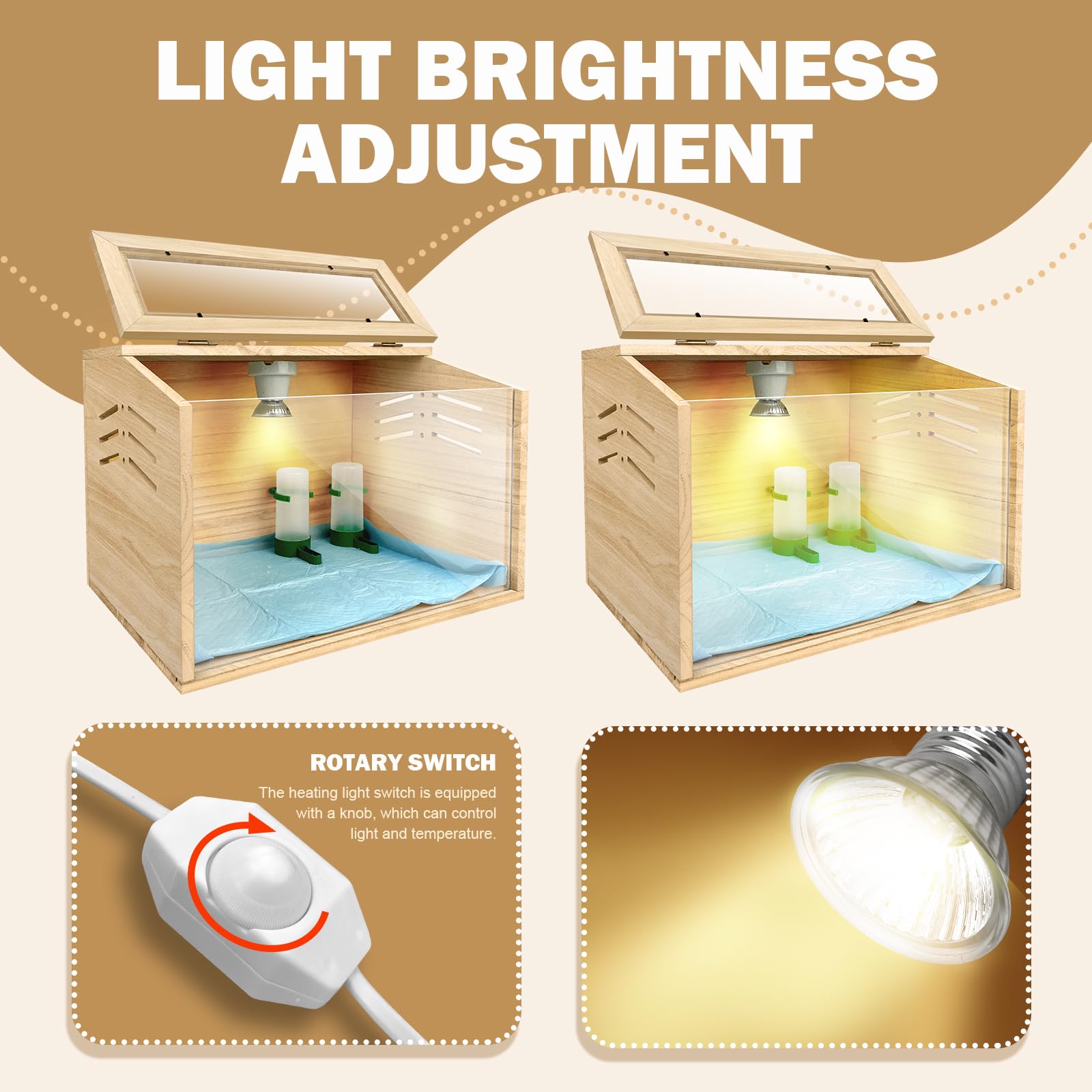 LIAQICHA brooder box skylight view enables easy monitoring