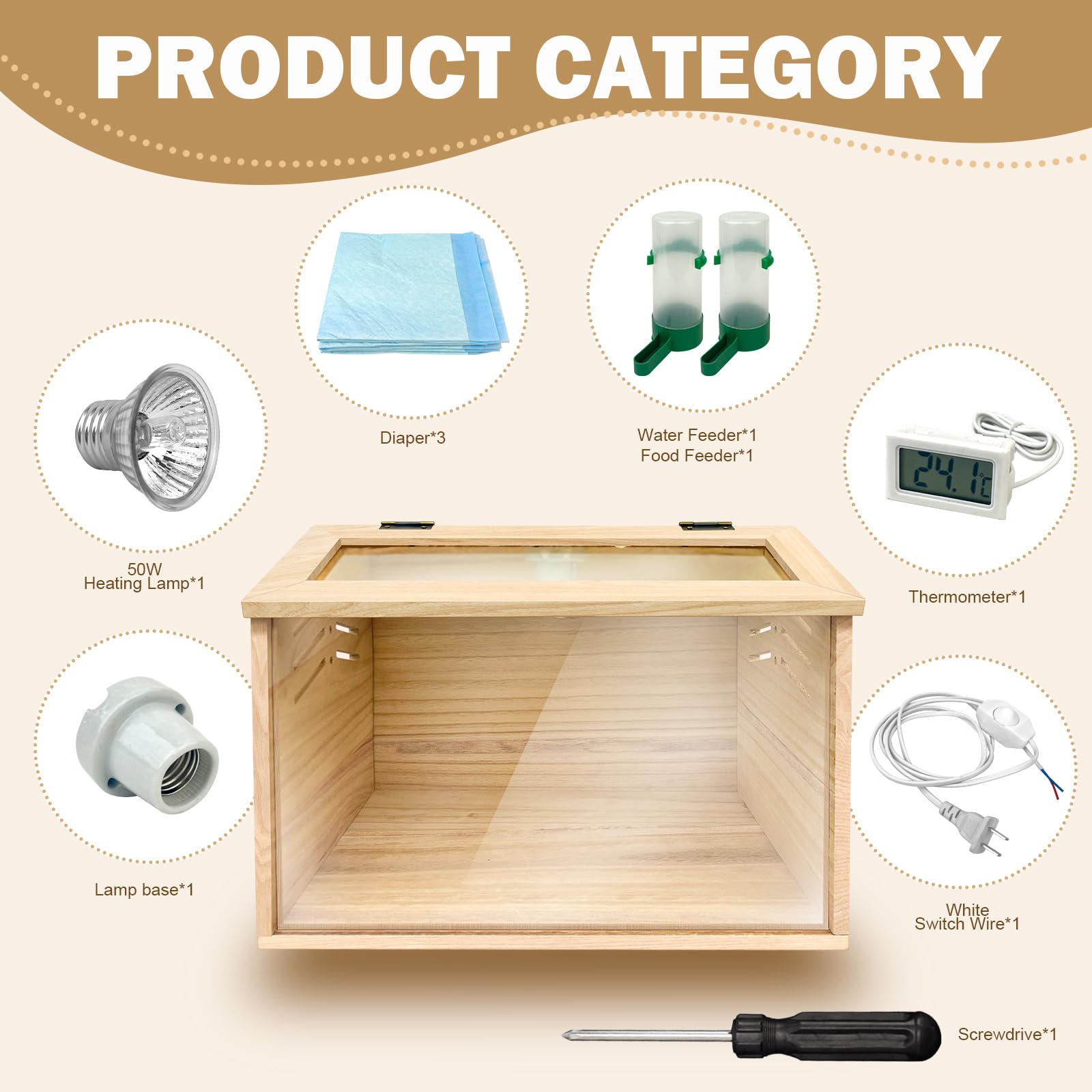 LIAQICHA wooden brooder box detail highlights sturdy materials