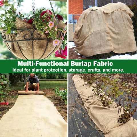 Liaycco burlap roll used as garden cover for plant protection and root breathability