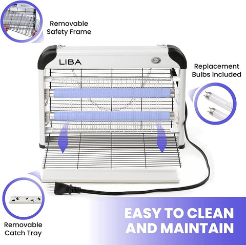 LiBa bug zapper removable tray for easy cleaning