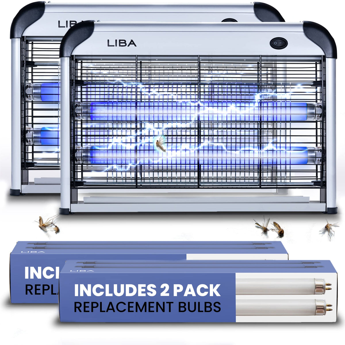 LiBa Electric Bug Zapper 2-pack front view for indoor bug control