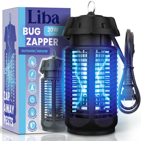 LiBa Electric Bug Zapper with blue-violet light attracts pests for outdoor patios