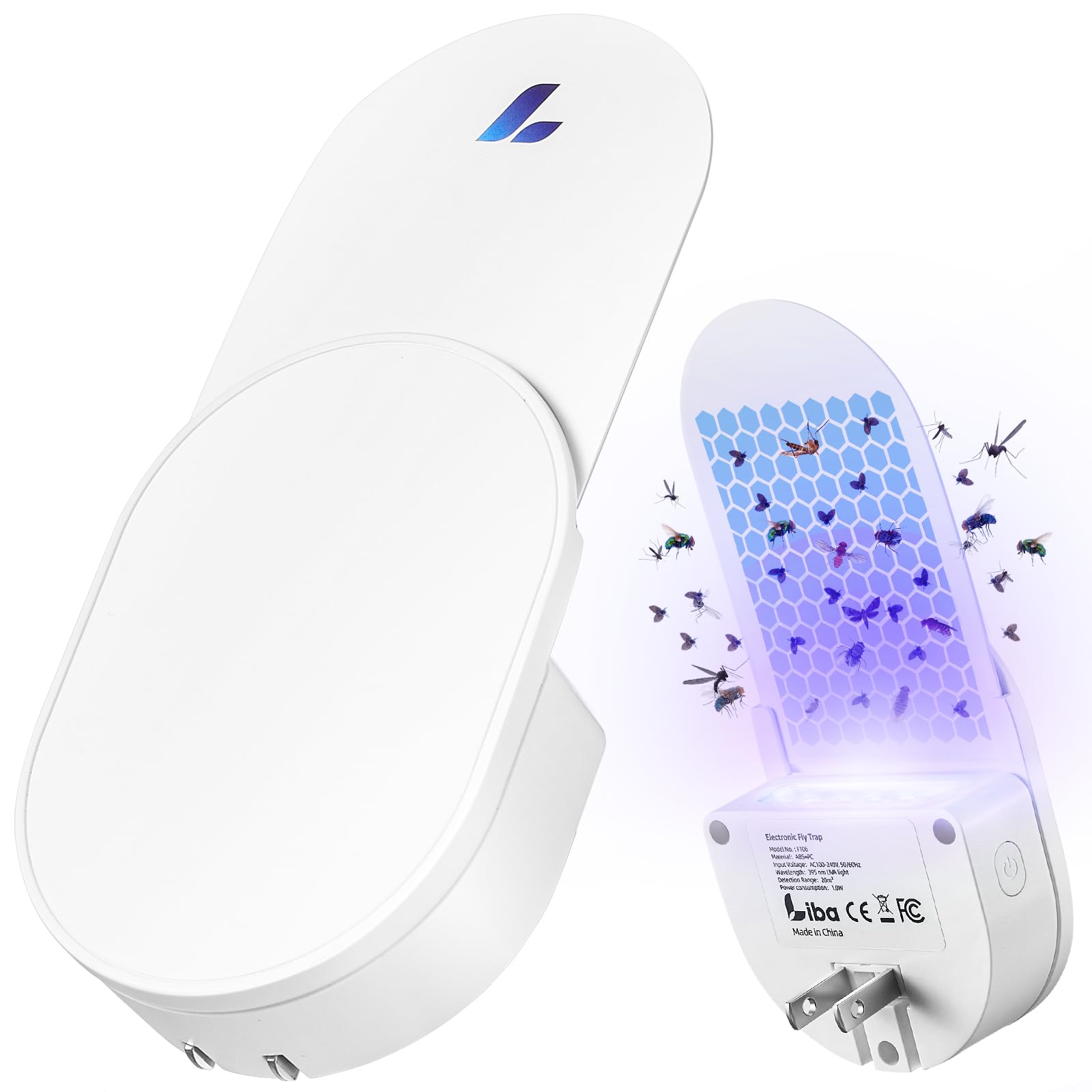 LiBa fly trap plug-in front view for discreet home pest control.