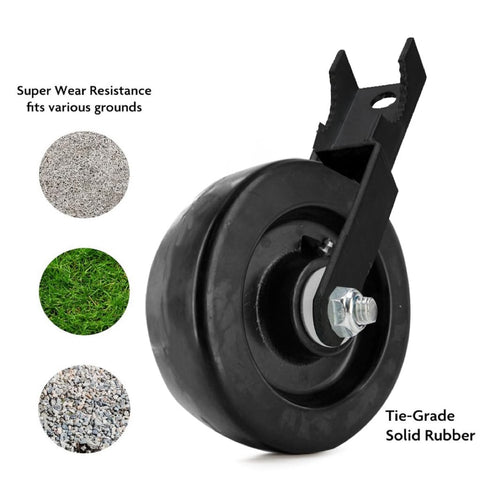LIBEROLL wheel rolls smoothly over concrete, grass, pasture, and gravel