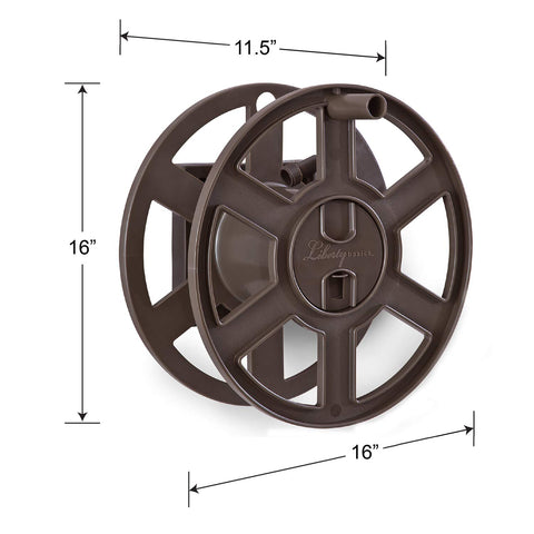 Liberty Basics 510 bronze-finish hose reel enhances outdoors and resists rust