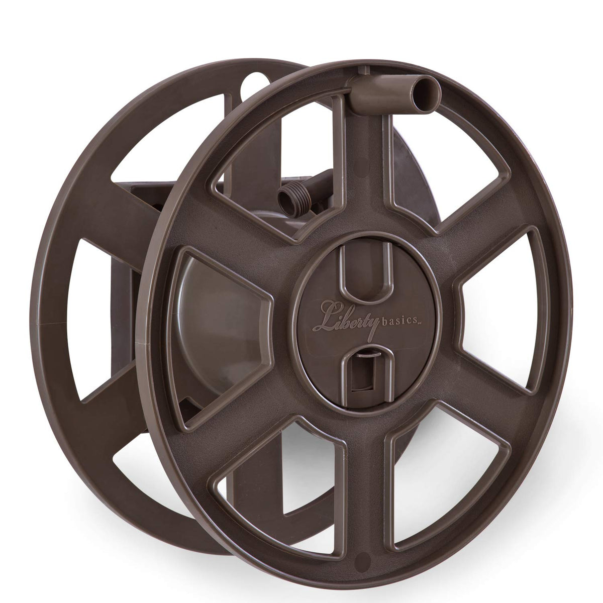 Liberty Basics 510 hose reel with side winding keeps hoses organized and ready