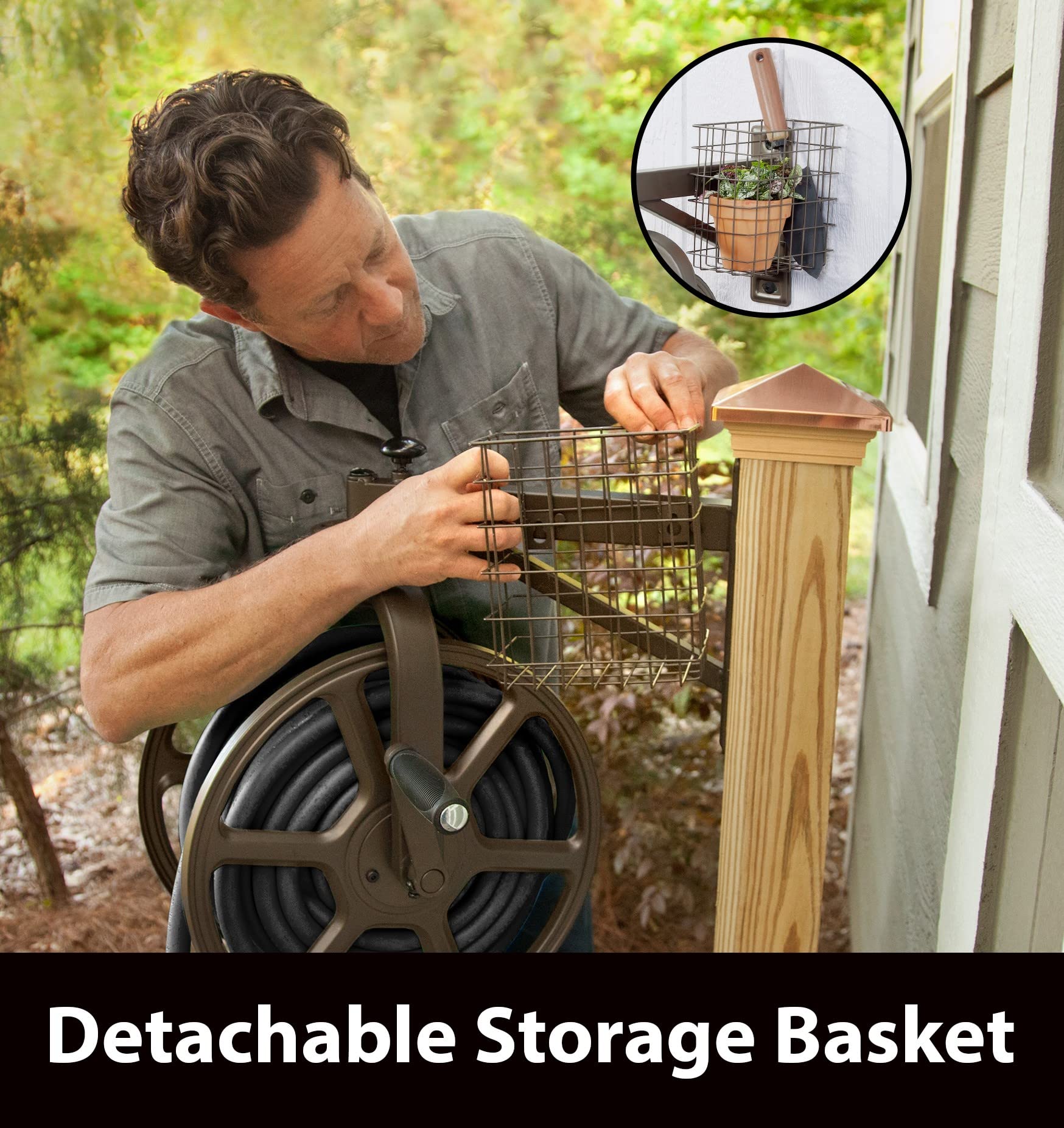 Liberty Garden 712 360-degree rotation with eight locking positions for organization.