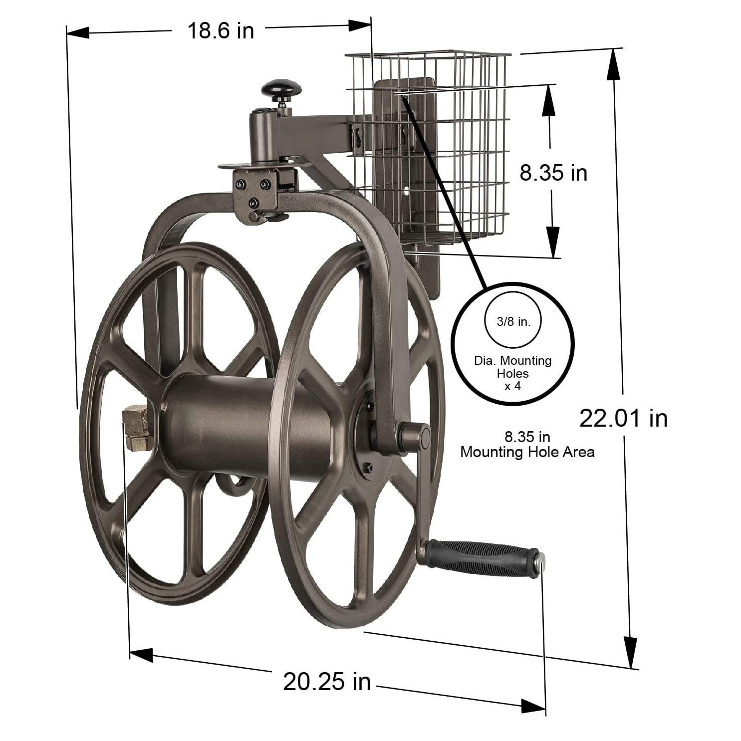 Liberty Garden 712 brass swivel and fittings prevent hose kinks.
