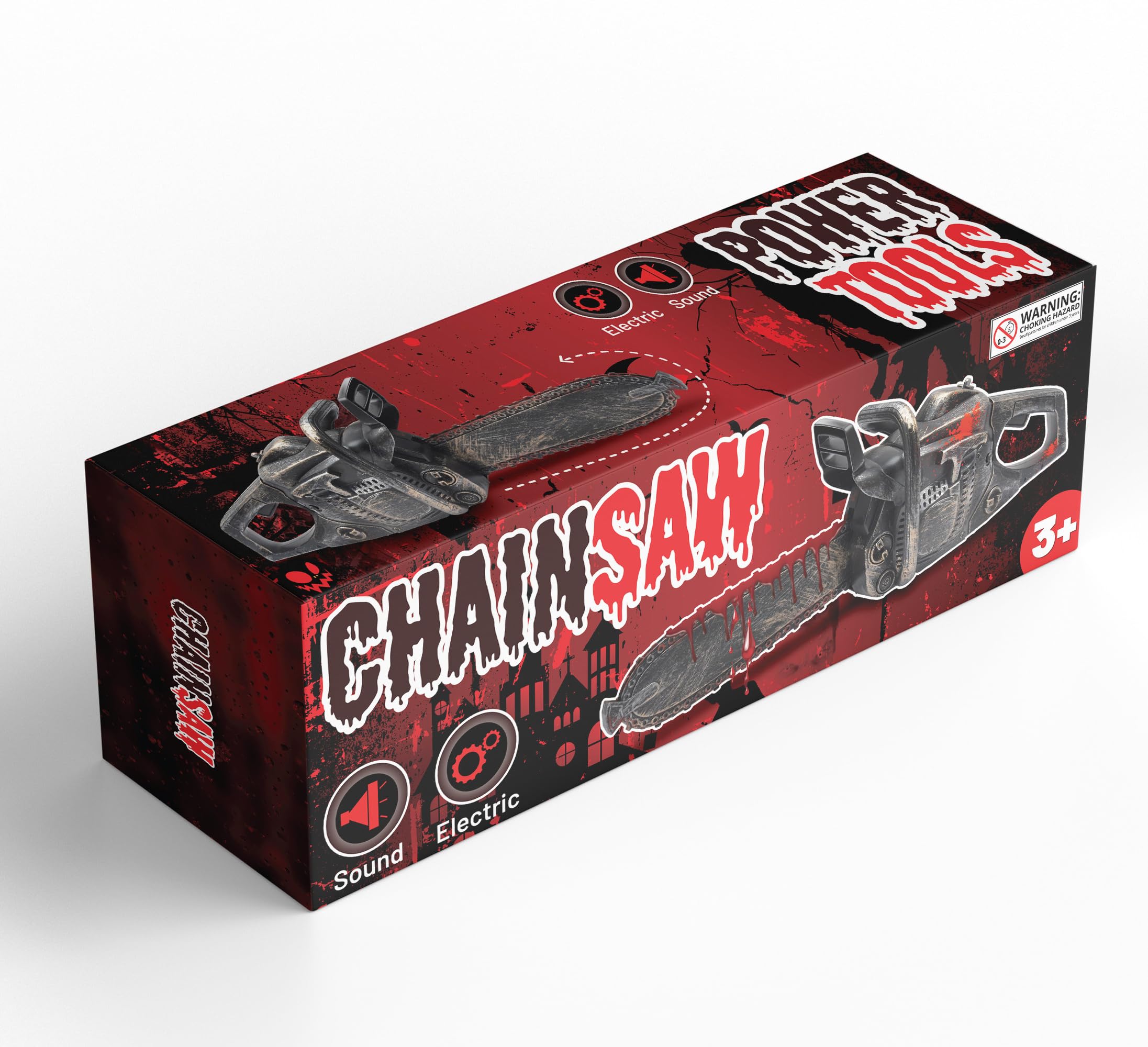 Liberty Imports 16inch Bloody Rusty Chainsaw haunted-house setup option.