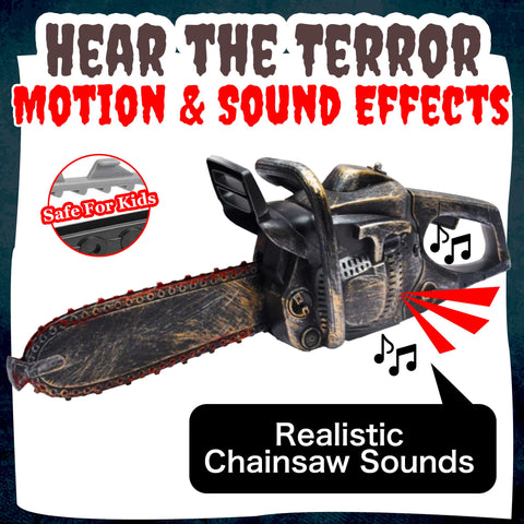 Liberty Imports 16inch Bloody Rusty Chainsaw motion demo showcases realistic scare effects.