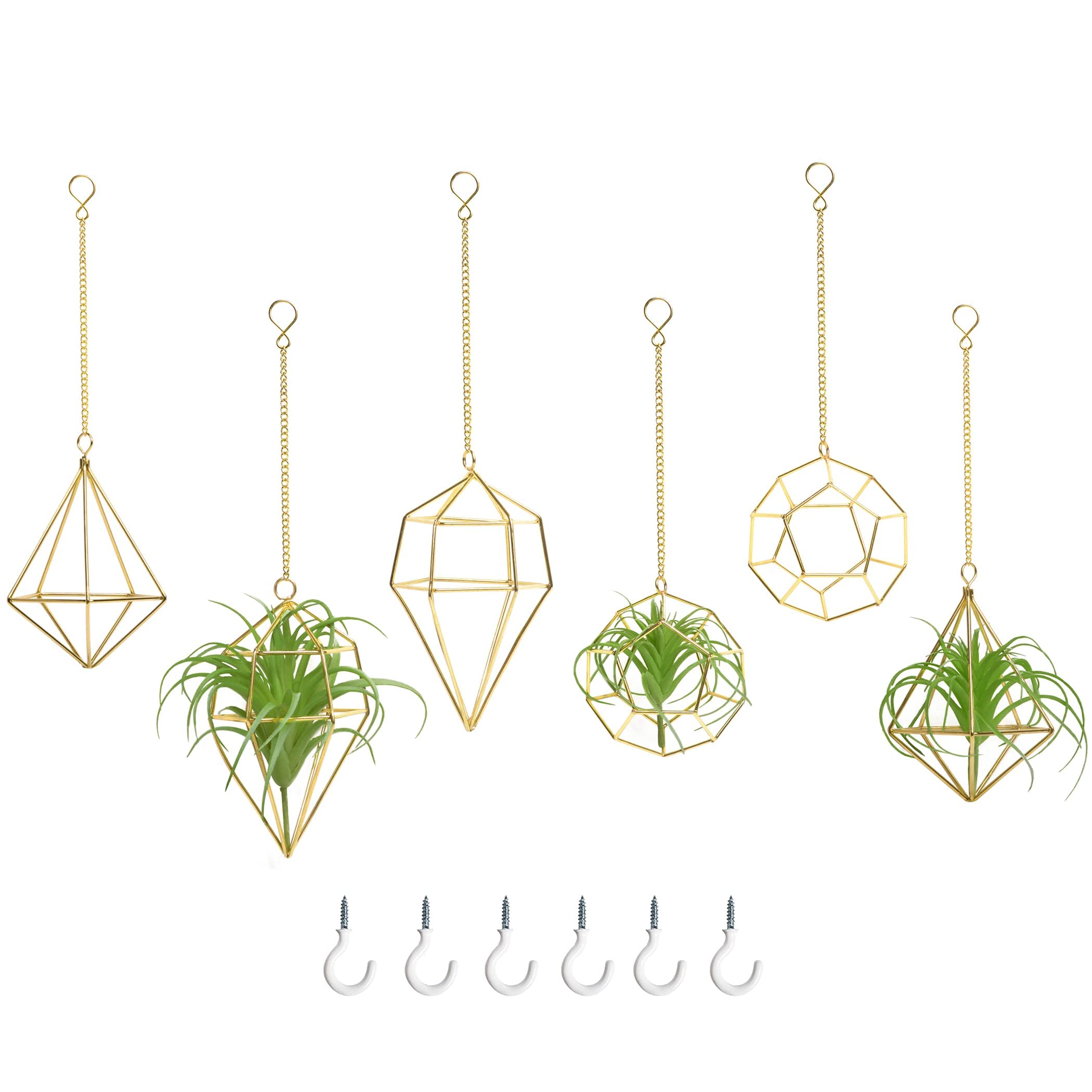 Libproqia gold cage-hanger closeup shows sturdy design and smooth finish.