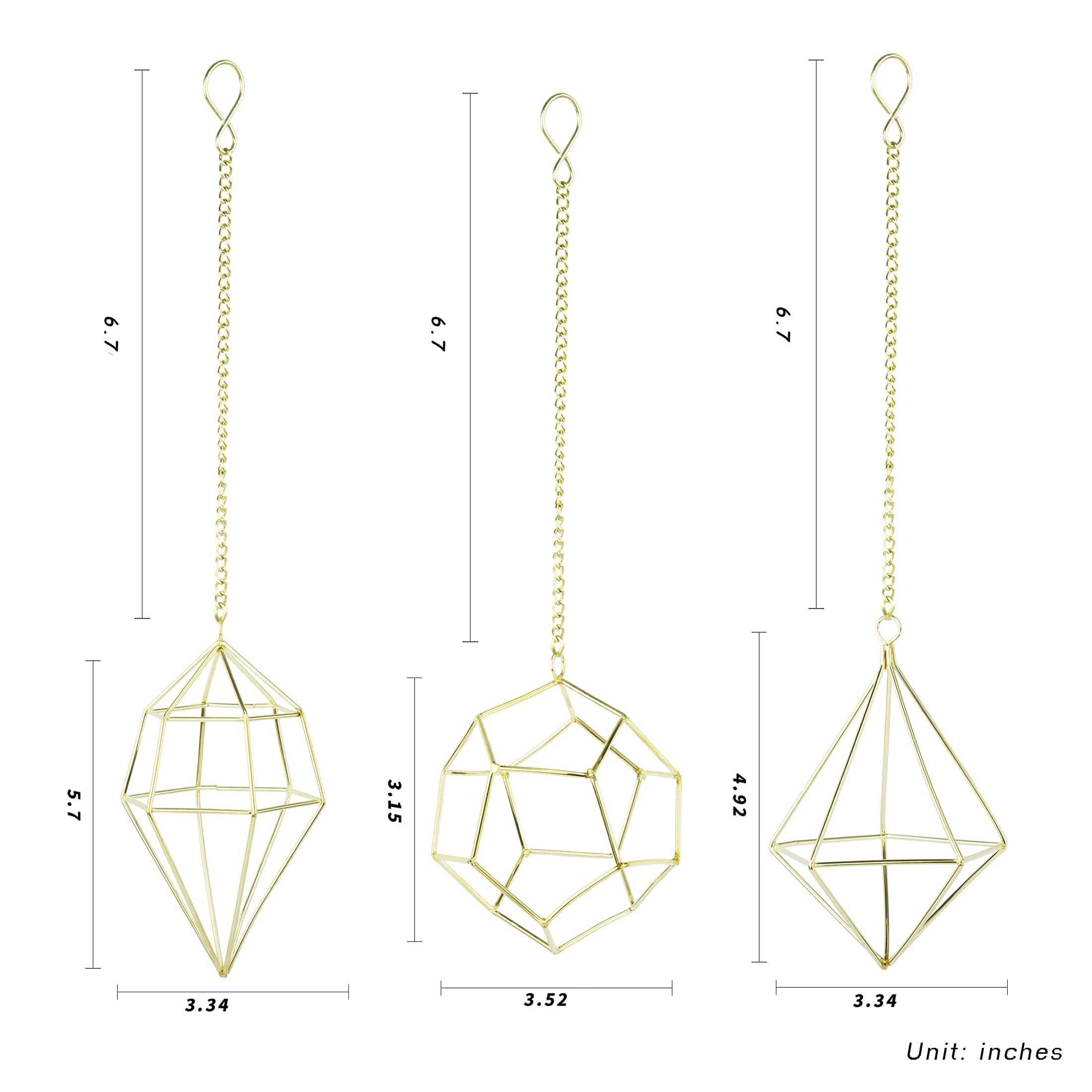 Libproqia gold cage-hanger offers versatile display for air plants in shelves.