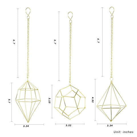 Libproqia gold cage-hanger offers versatile display for air plants in shelves.