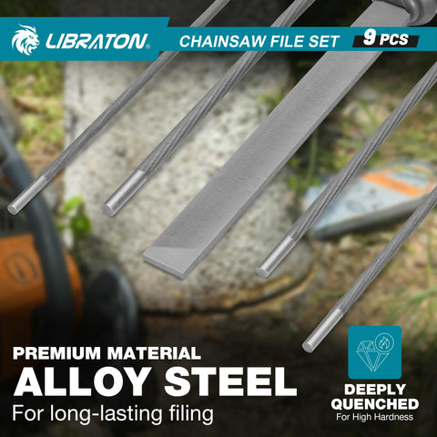 LIBRATON chain saw file set includes 3-16 inch file for clean, even tooth trimming.