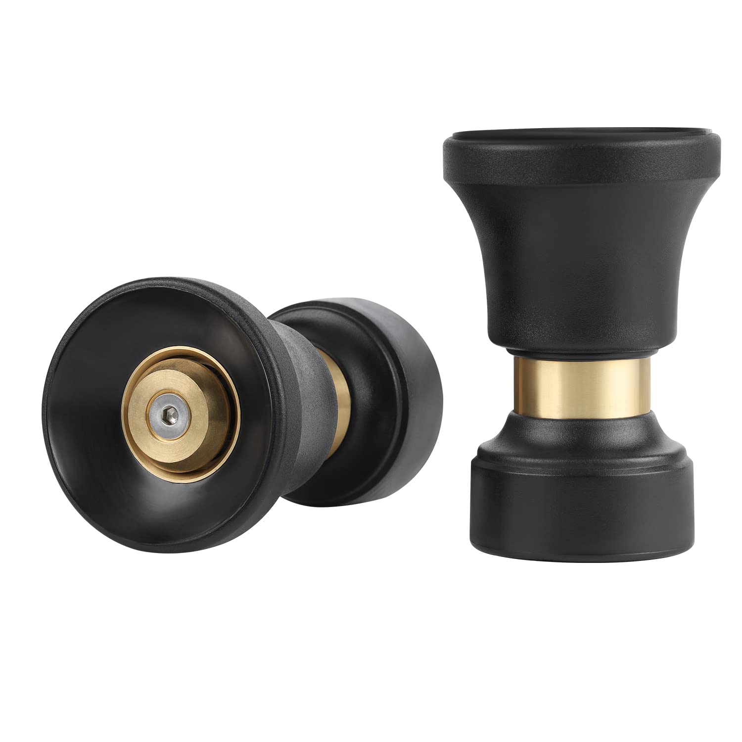 Lichamp hose nozzle front view with brass fireman-style handle for powerful cleaning