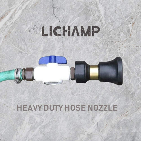 Lichamp nozzle attaches to a standard hose with easy twist grip