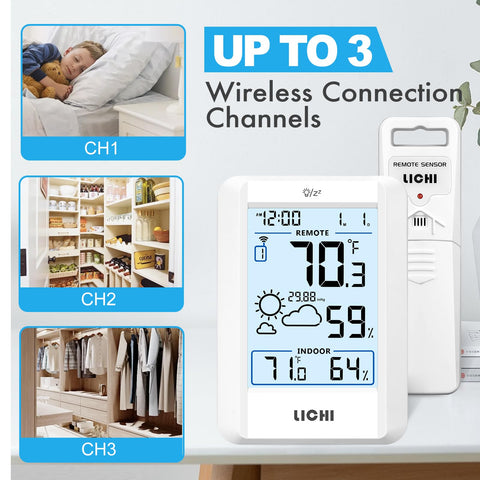 LICHI backlit display helps read temperatures in dim rooms during late hours.