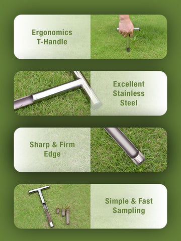 Lichtund ergonomic T-handle provides comfort during repeated insertions and sample collection