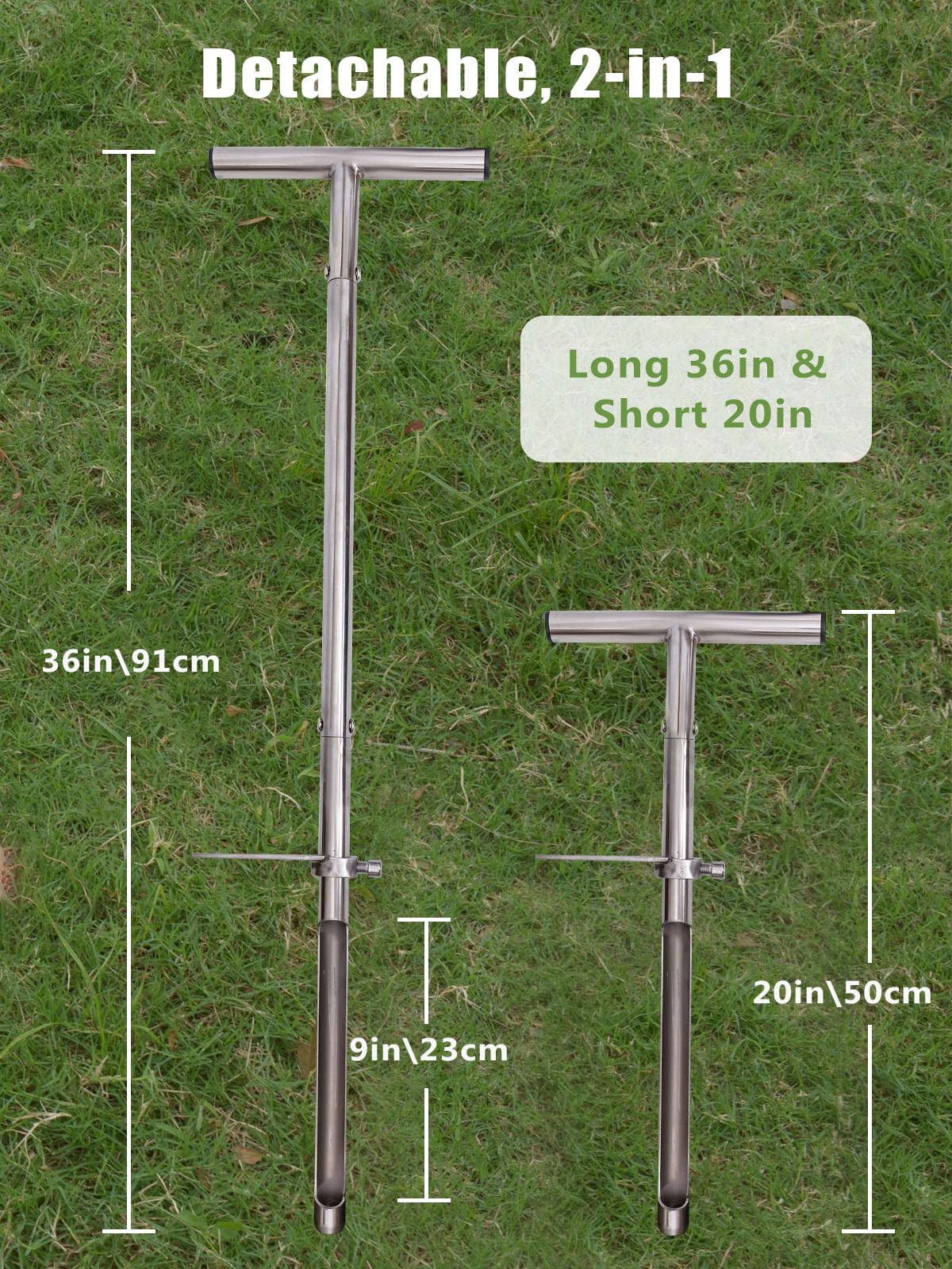 Lichtund soil probe with T-handle ergonomic grip for steady leverage