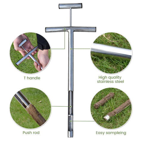 T-handle grip on Lichtund soil probe for comfortable sampling