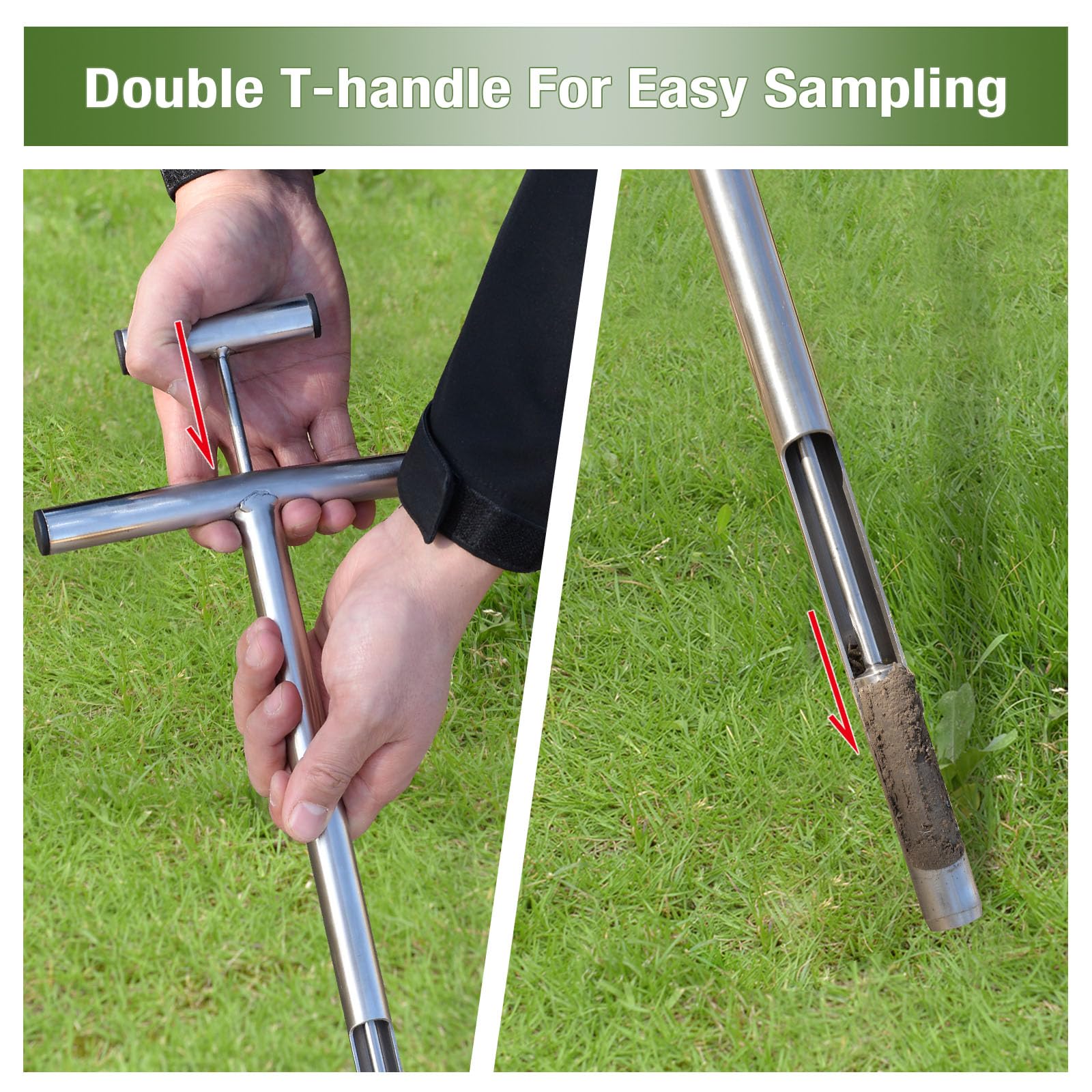 Step-by-step Lichtund soil sampling setup for core collection