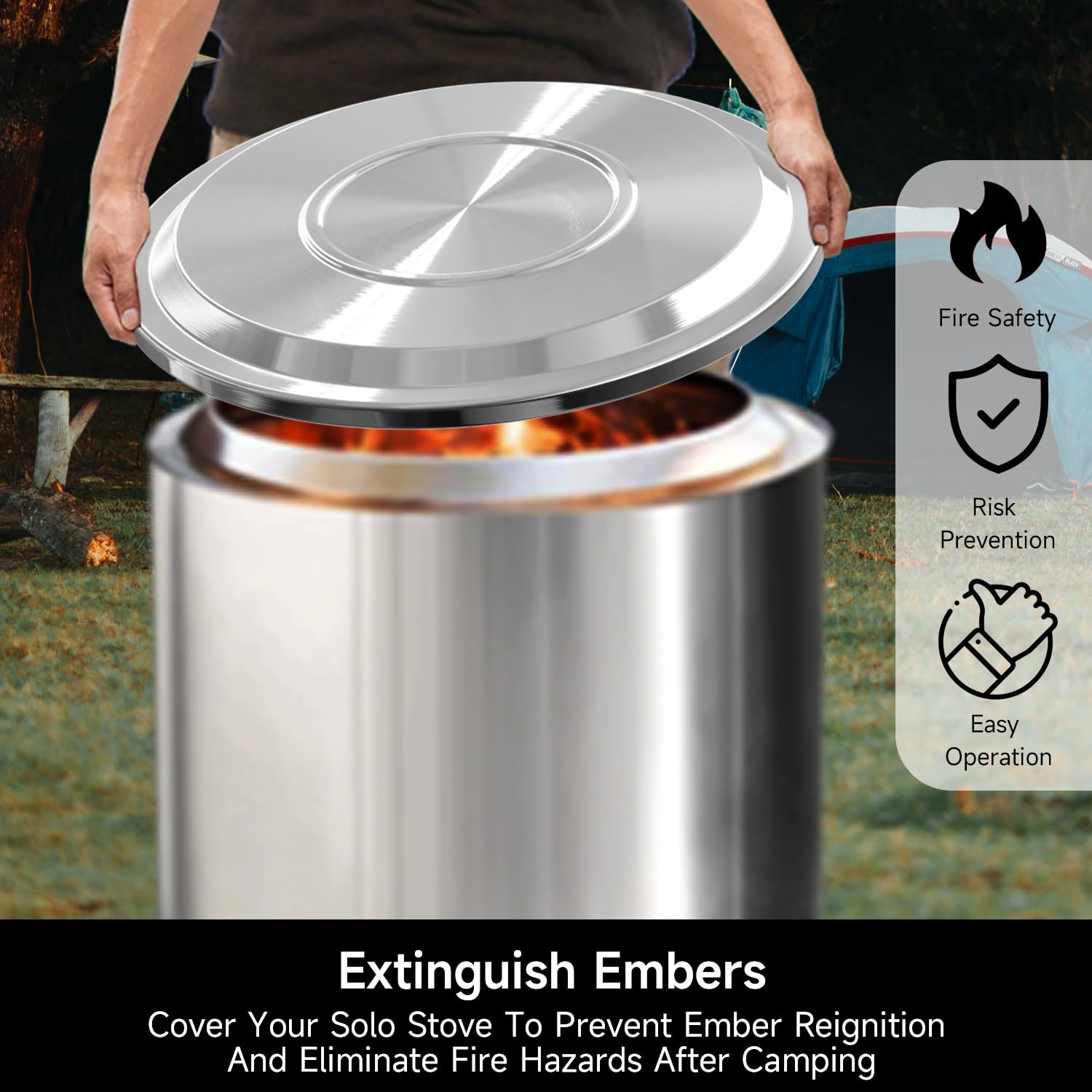 Lidereja Yukon 27-inch lid fits compatible stoves and setups