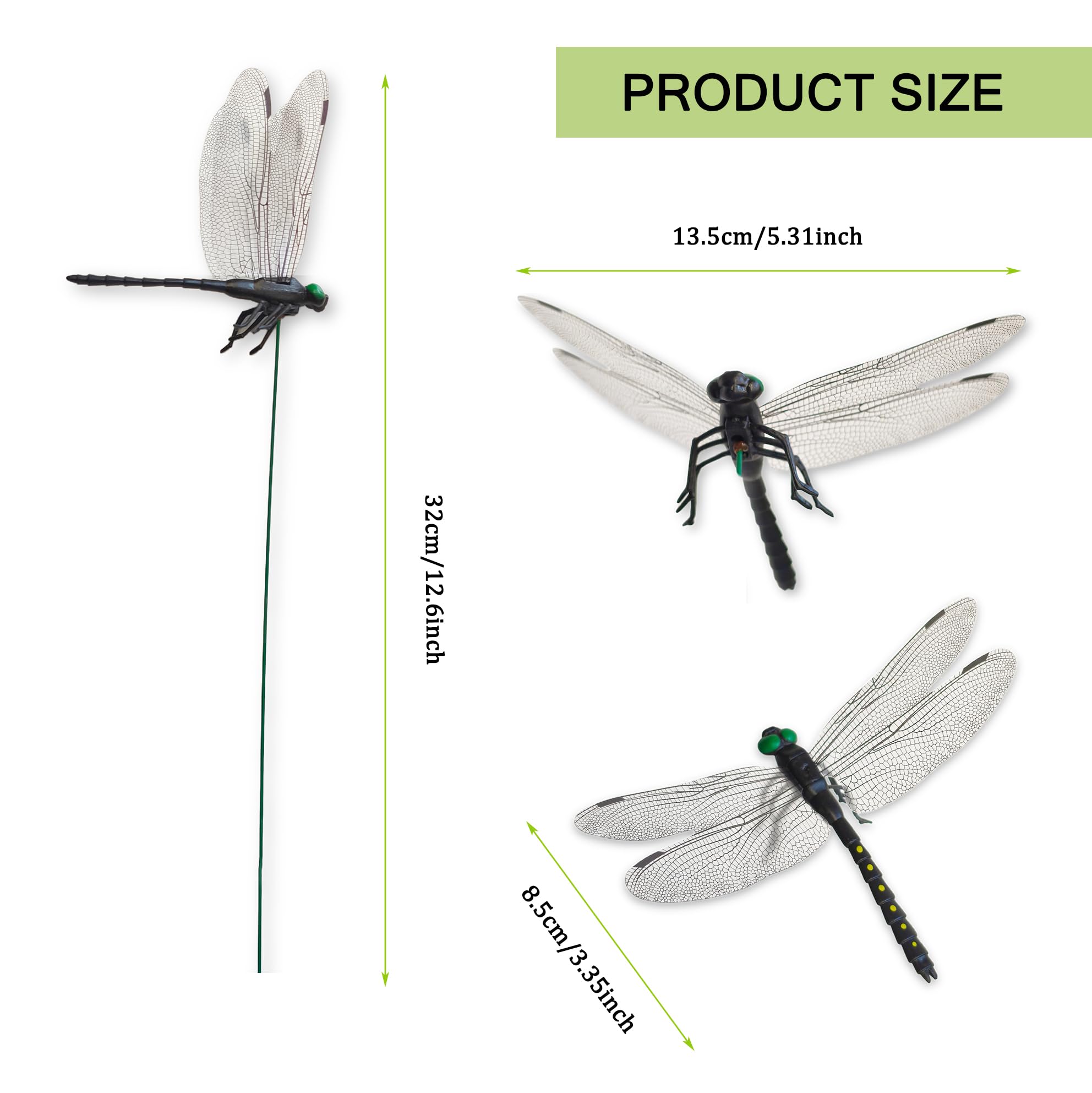 Lidengle dragonfly stake black design blends with plants for subtle decor