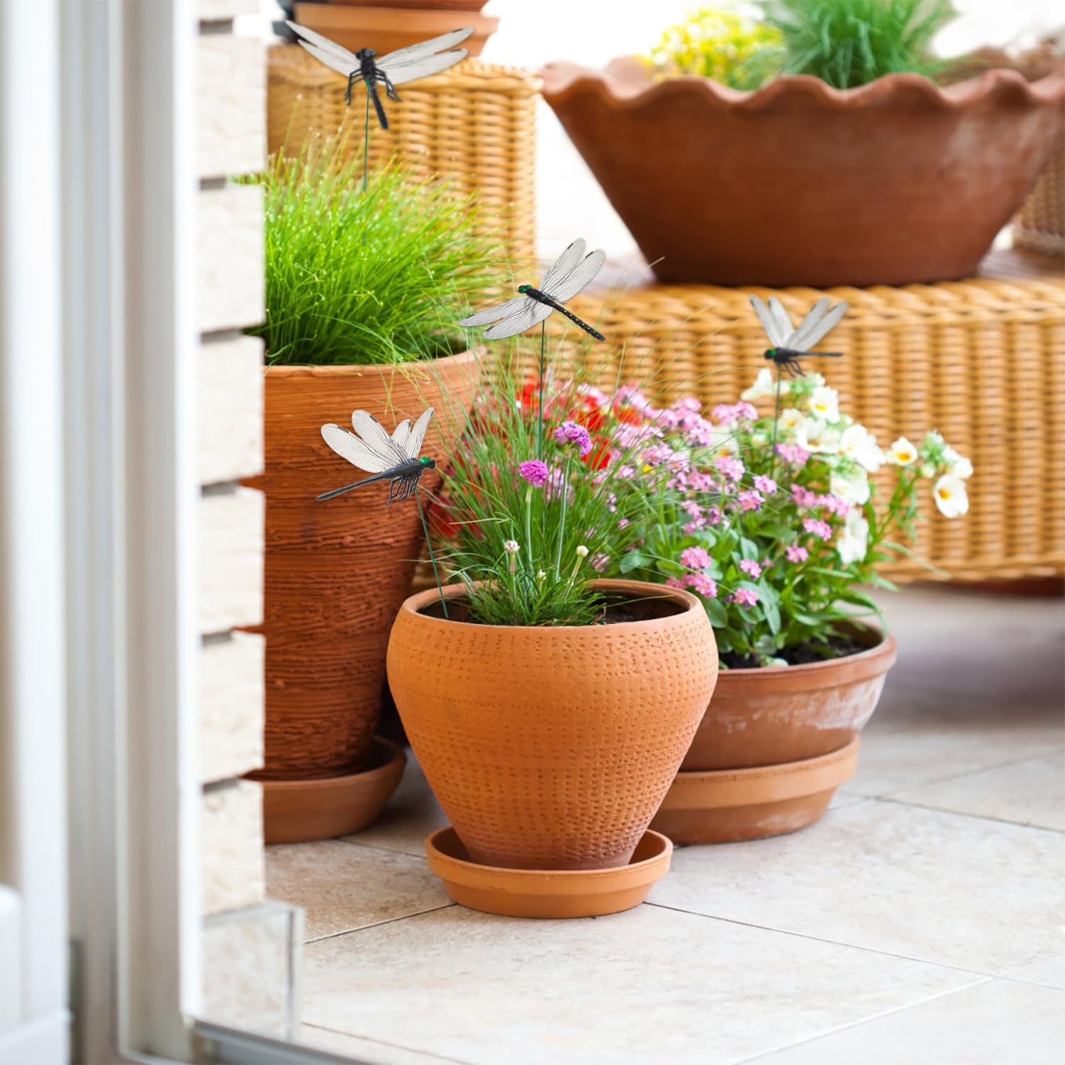 Lidengle dragonfly stake versatile indoor or outdoor decoration ideas