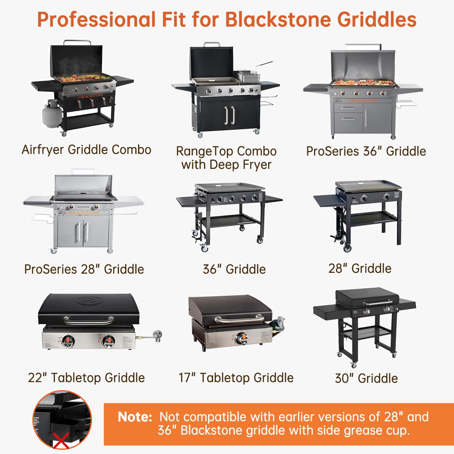 Lideropa liner designed to fit Blackstone 17-22-28-36 inch griddles securely.