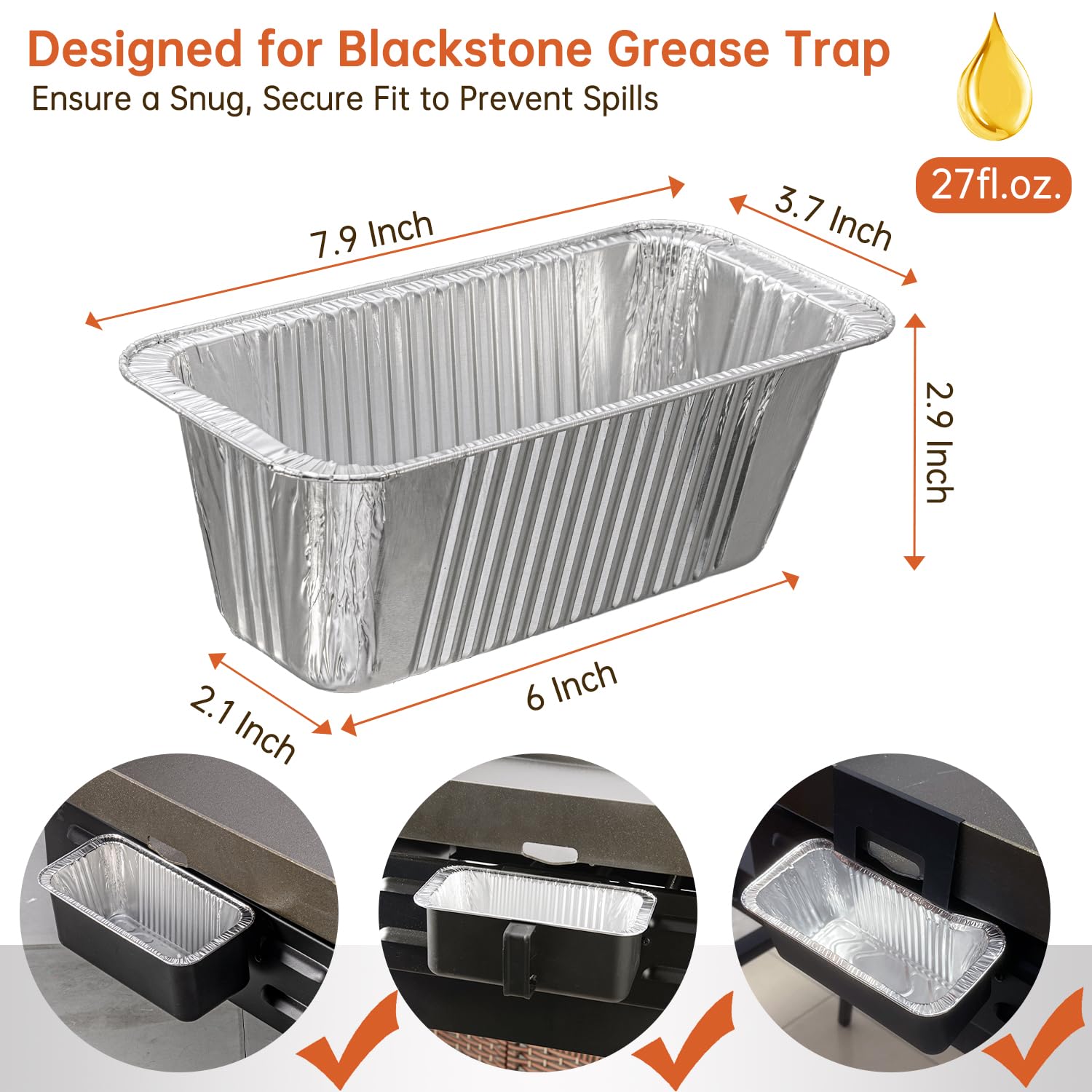 Heavy-duty aluminum foil drip pan by Lideropa, emphasizing durability for high-heat cooking.