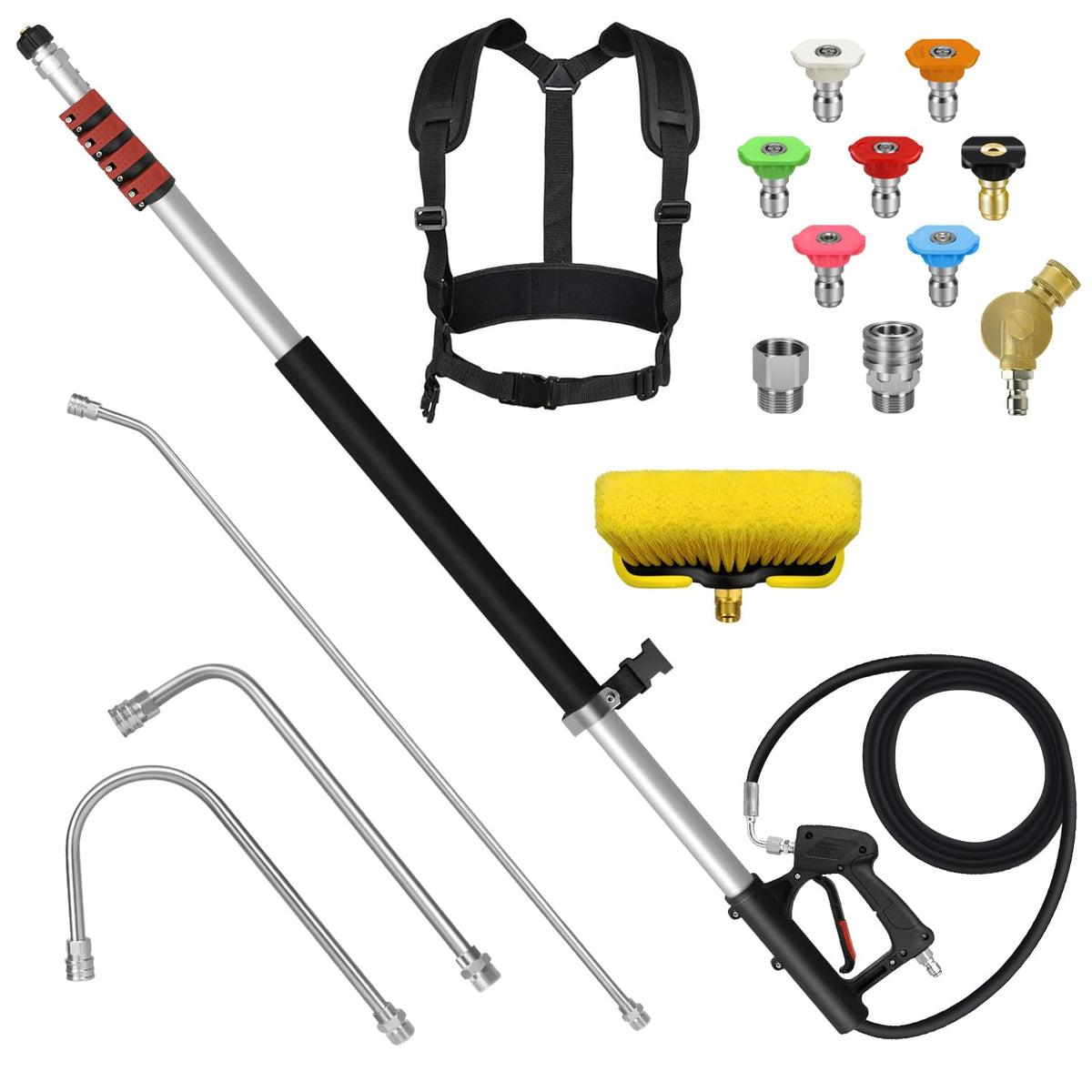 LidoDola 24ft telescoping wand kit extends reach for gutters and soffits