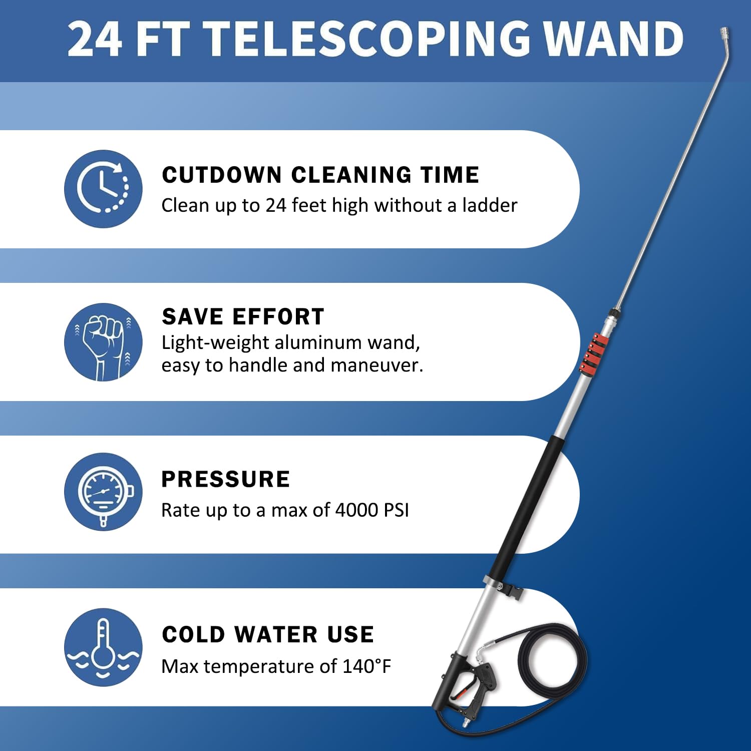 LidoDola three-piece extension wands enable ground-level roof cleaning
