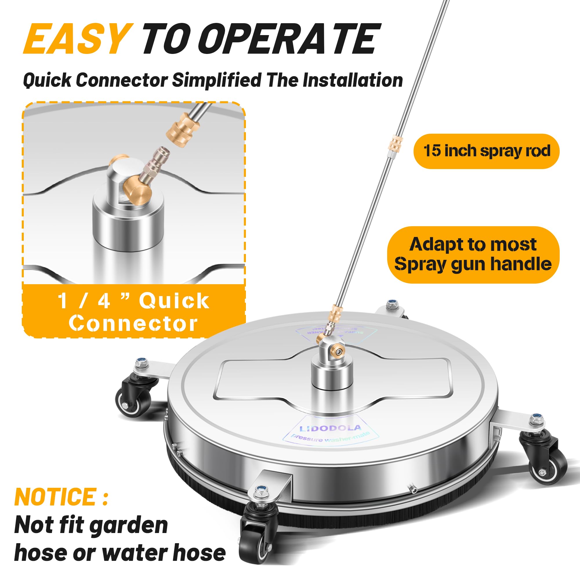 Lidodola four wheels enable smooth movement on large surfaces.