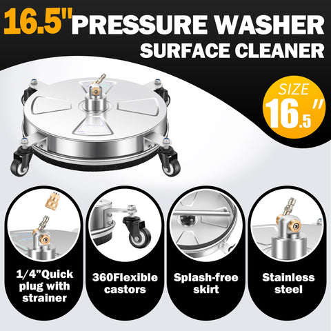 LidoDola PWS 16 surface cleaner side view with four wheels